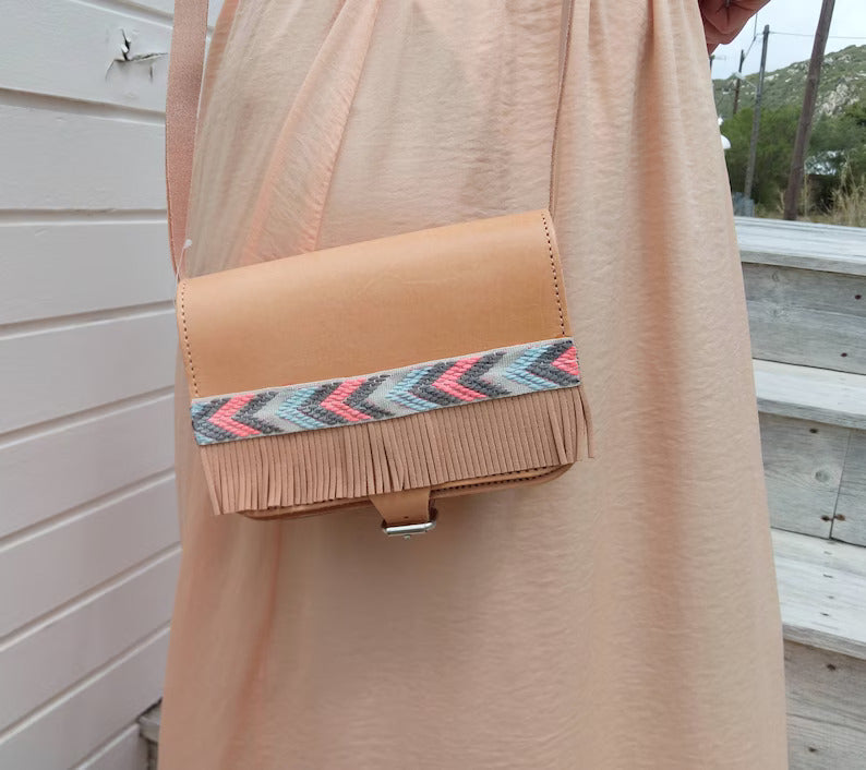Leather boho bag