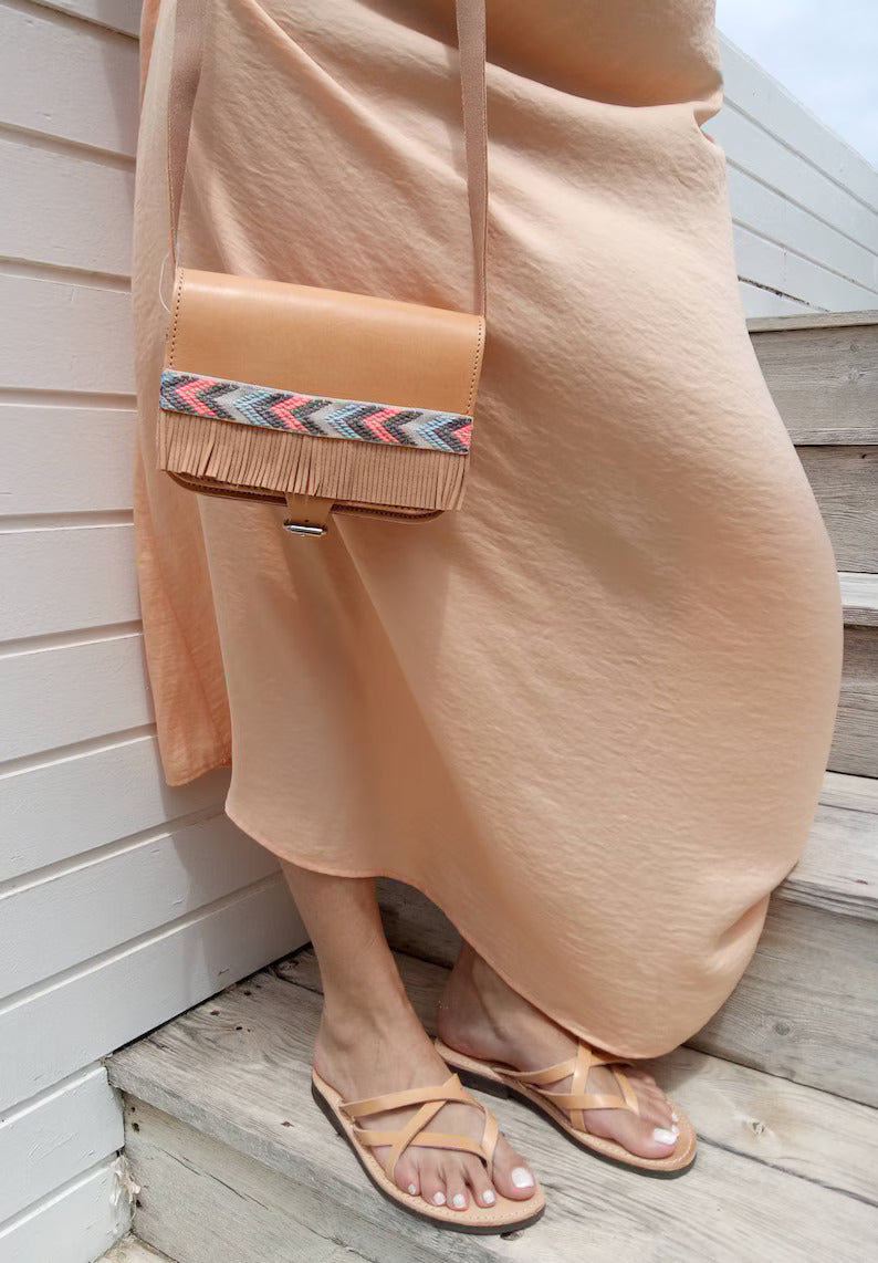 Leather boho bag