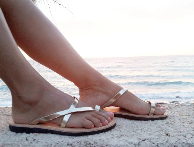 Gold summer sandals