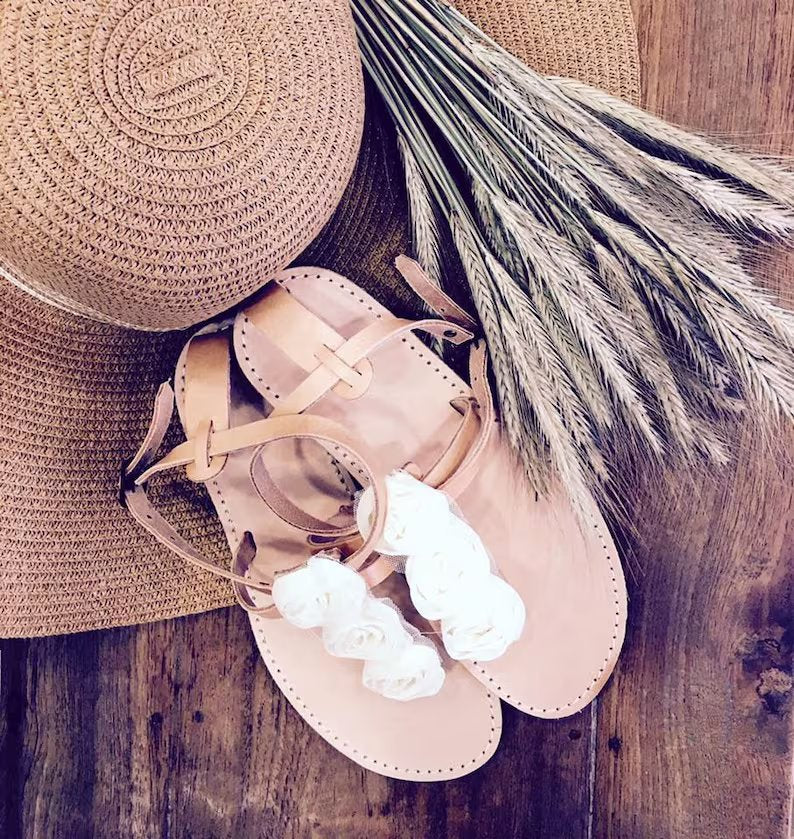 Bridal flower sandals