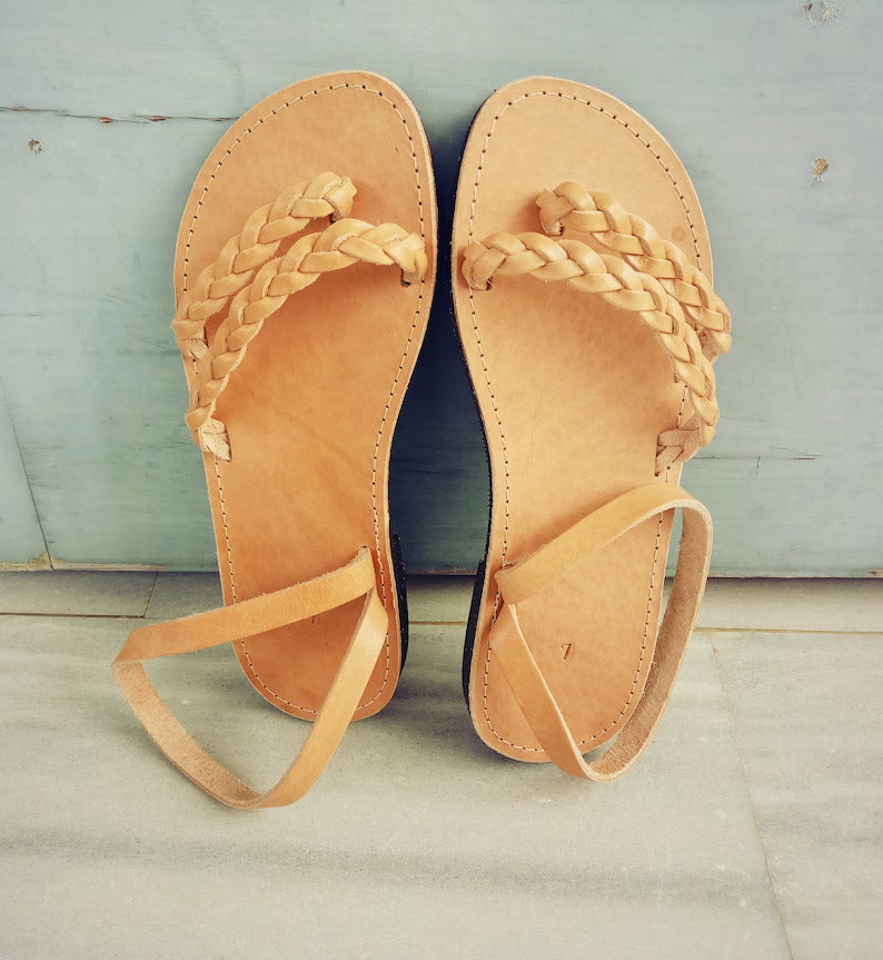 Classic braided leather sandals