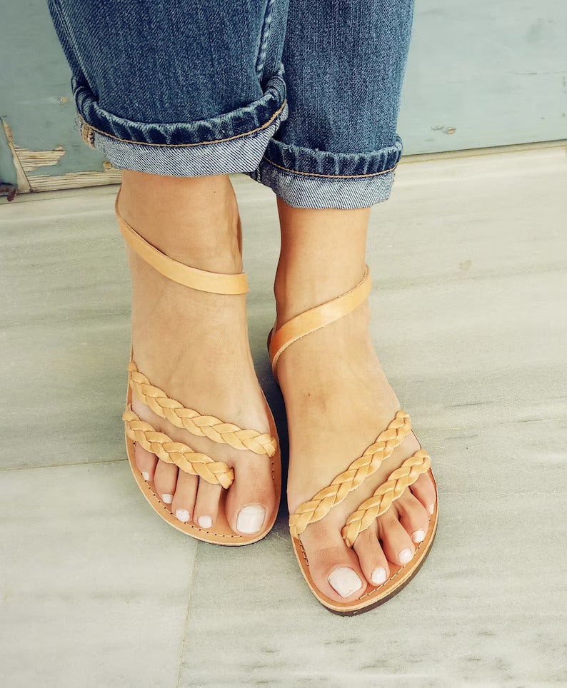 Classic braided leather sandals