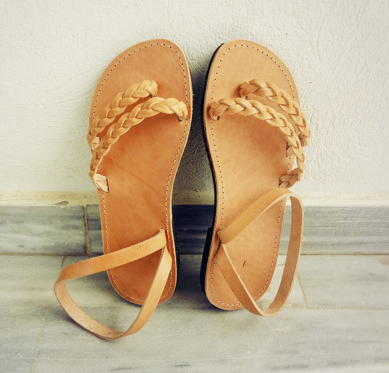 Classic braided leather sandals