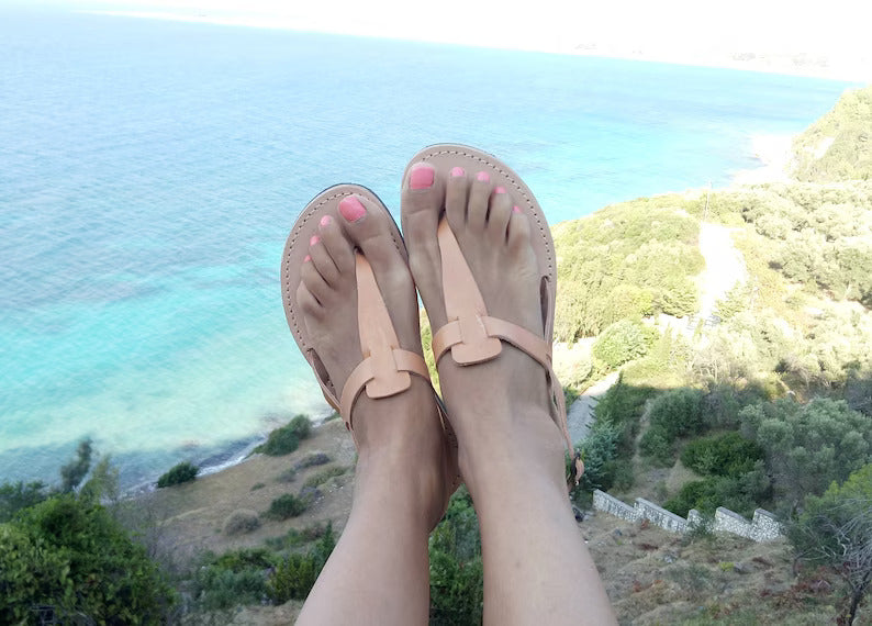 T-strap Greek Leather Sandals