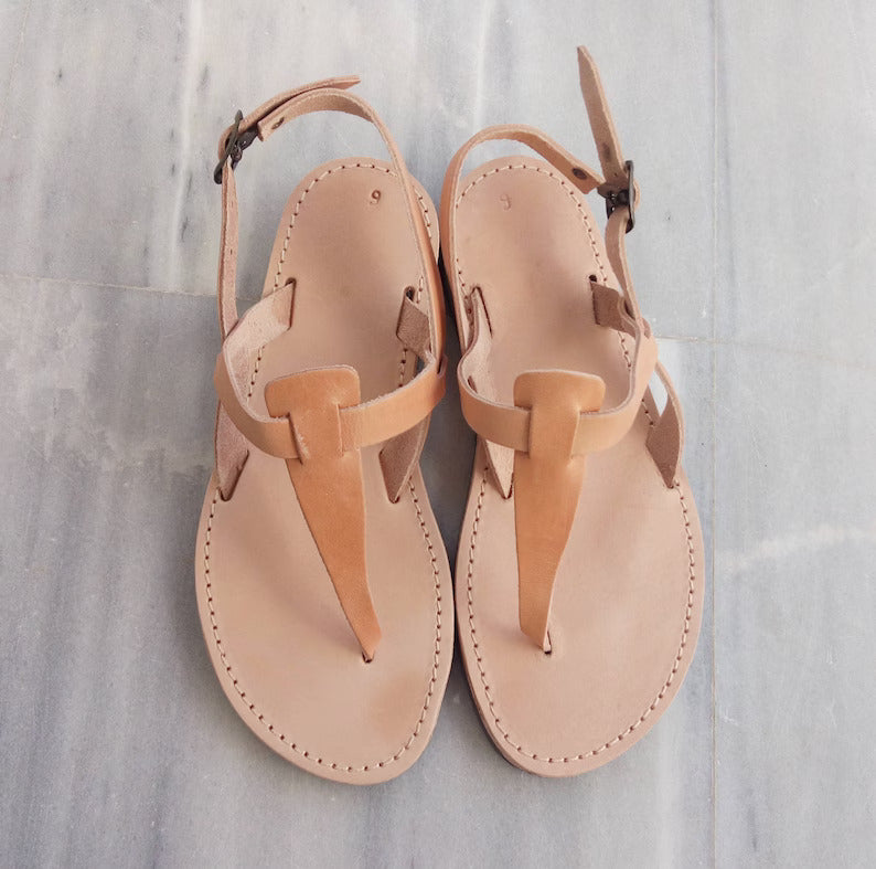 T-strap Greek Leather Sandals