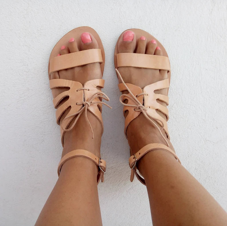 Closed ankle strap sandals