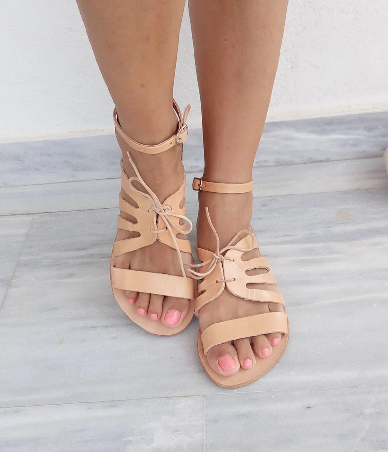 Closed ankle strap sandals