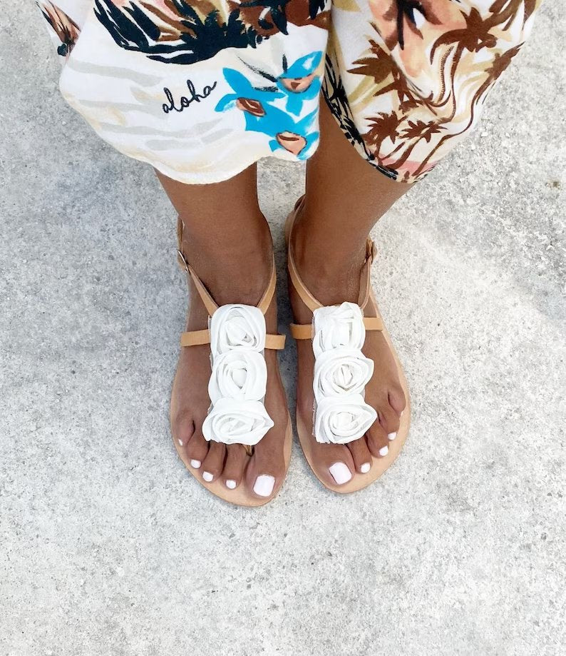 Bridal flower sandals