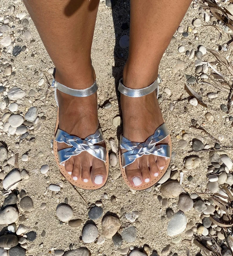 Handmade ankle strap sandals