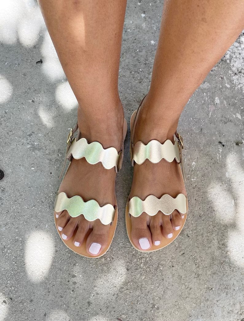 Vibram wave leather sandals