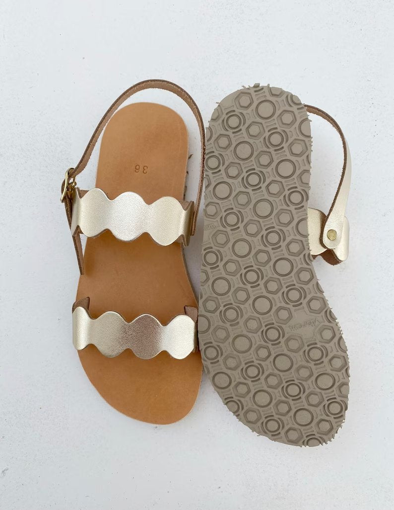 Vibram wave leather sandals