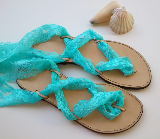 Gladiator Turquoise Lace Straps