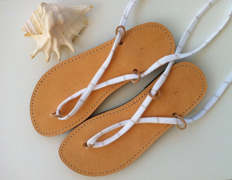Leather Lace Sandals For Womens