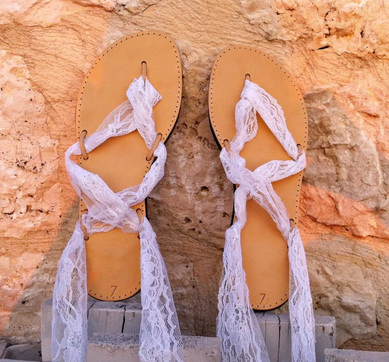 Gladiator lace up bride sandals
