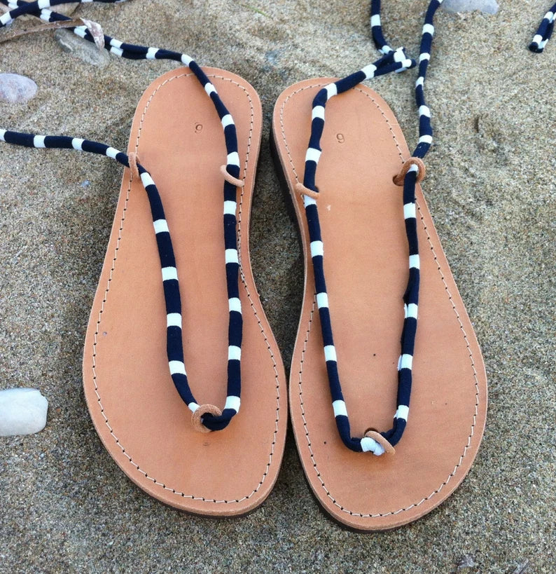 Leather Lace Sandals For Womens