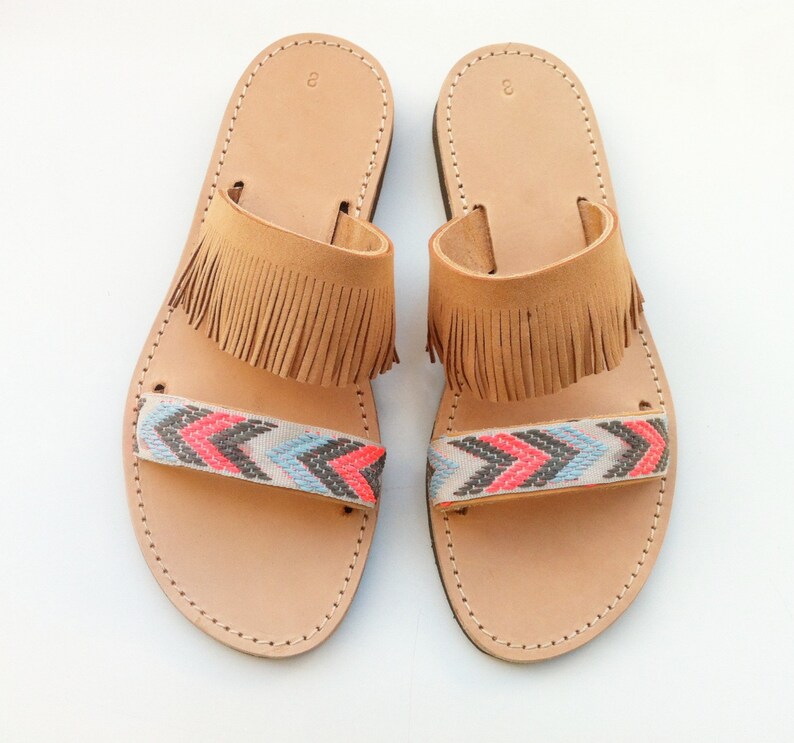 Boho chic leather sandals