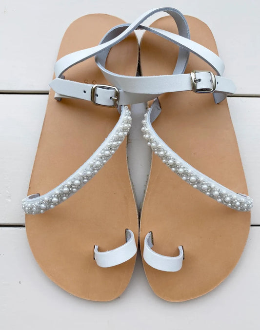 Wedding Sandals With Pearls - Vibram Sole