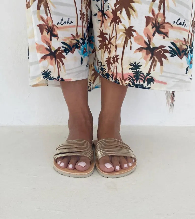 Greek Barefoot Slide Sandals
