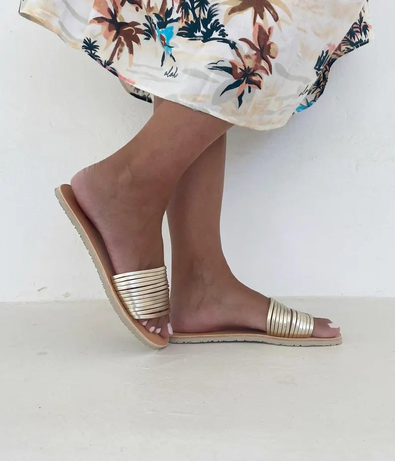 Greek Barefoot Slide Sandals