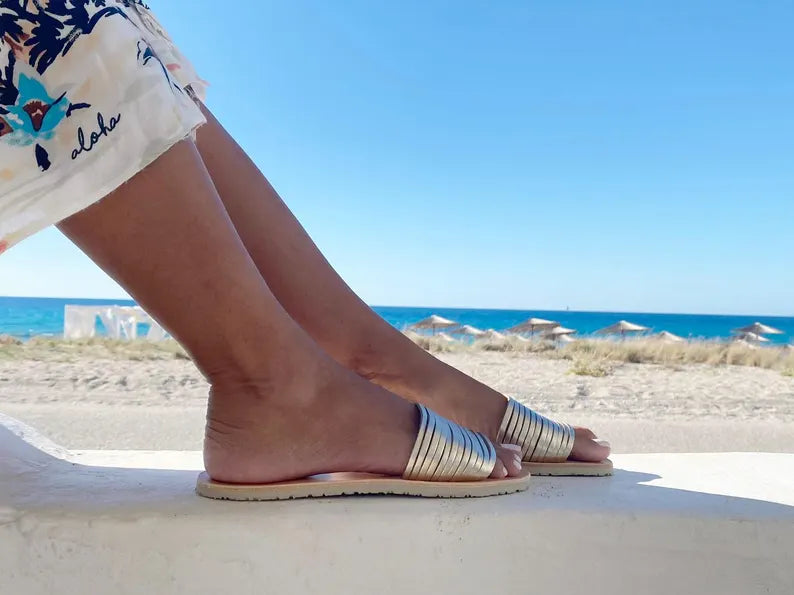 Greek Barefoot Slide Sandals