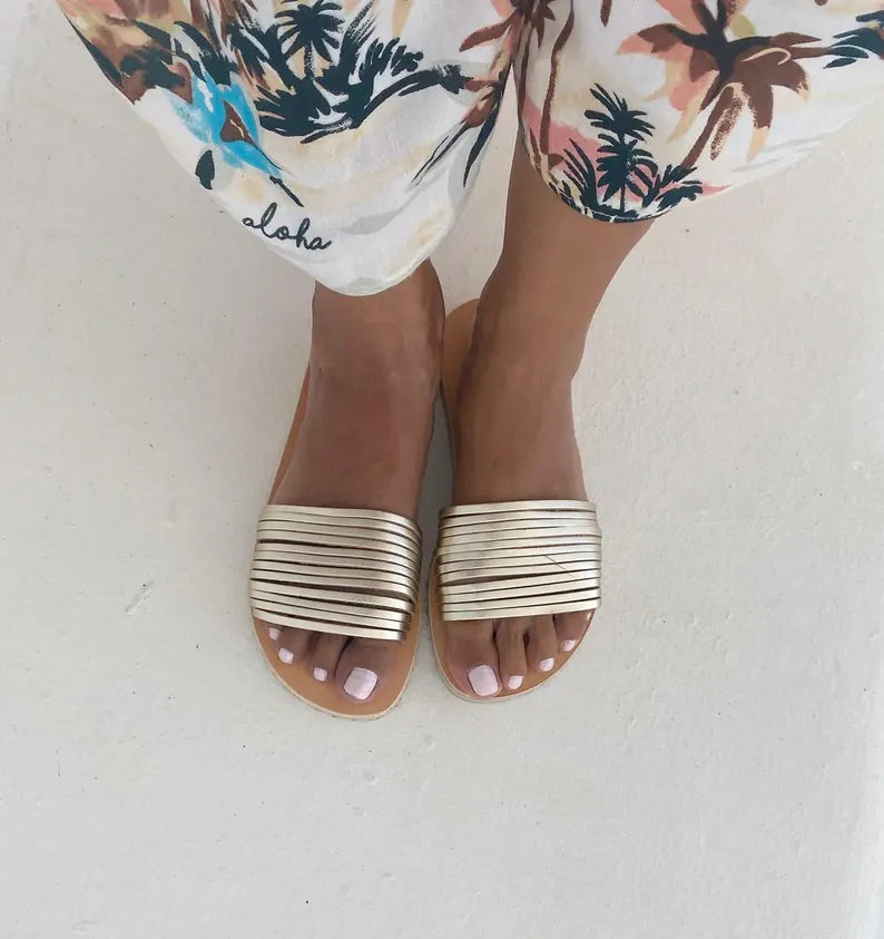 Greek Barefoot Slide Sandals