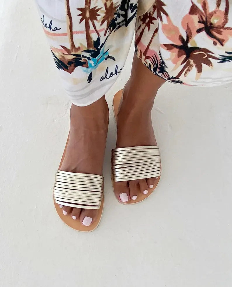 Greek Barefoot Slide Sandals