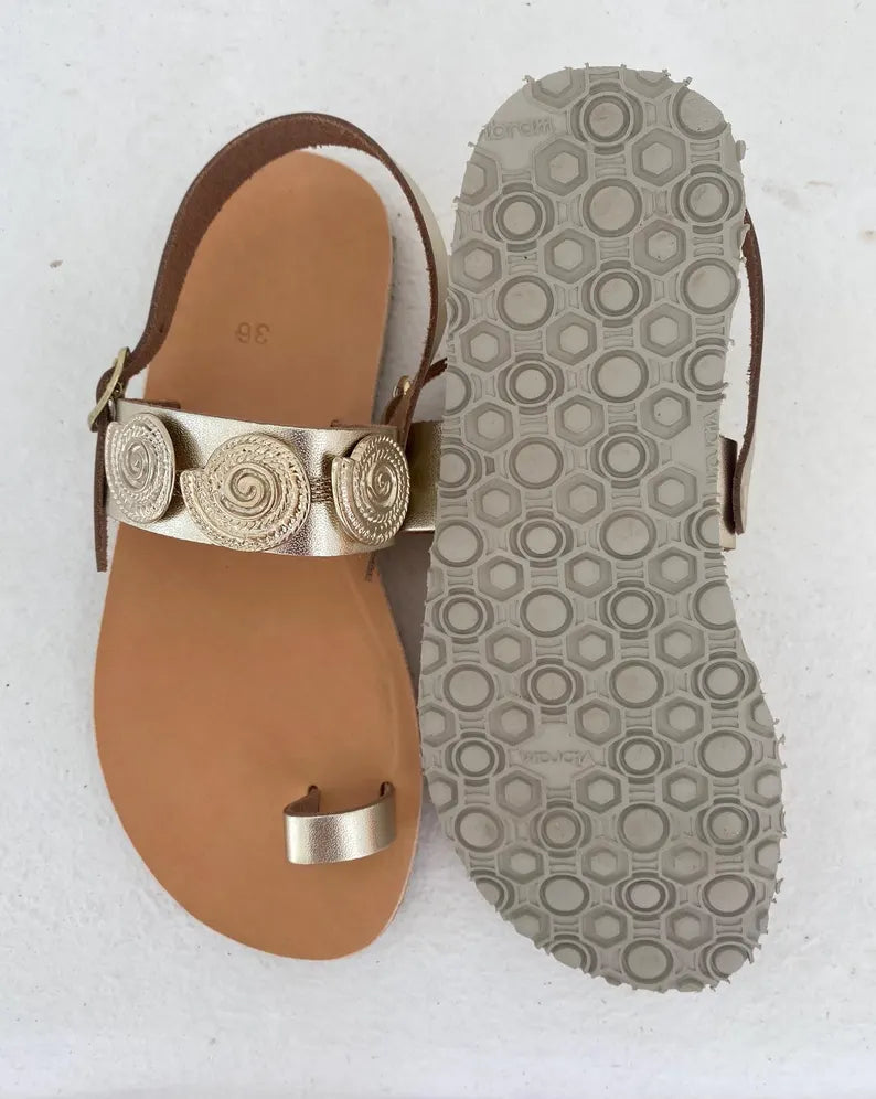 Leather Gold Bridal Sandals