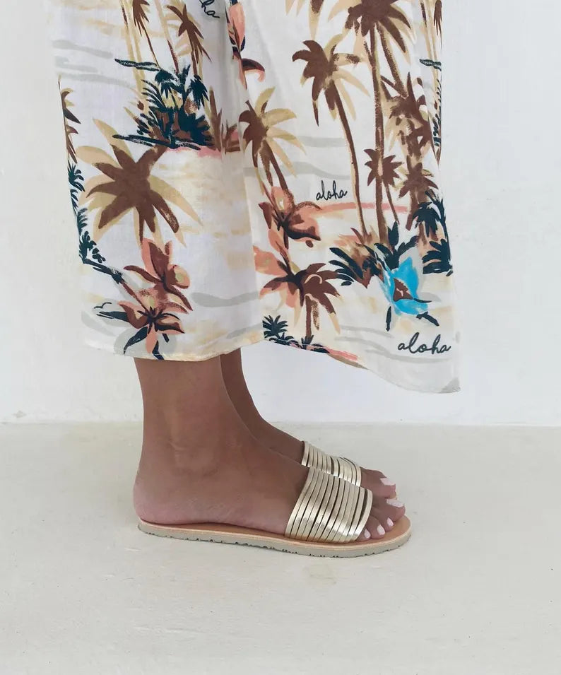 Greek Barefoot Slide Sandals
