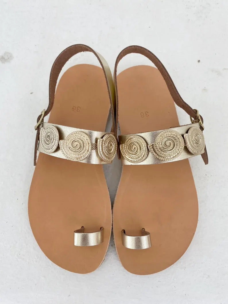 Leather Gold Bridal Sandals